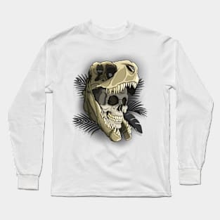 Raptor Warrior Skull Long Sleeve T-Shirt